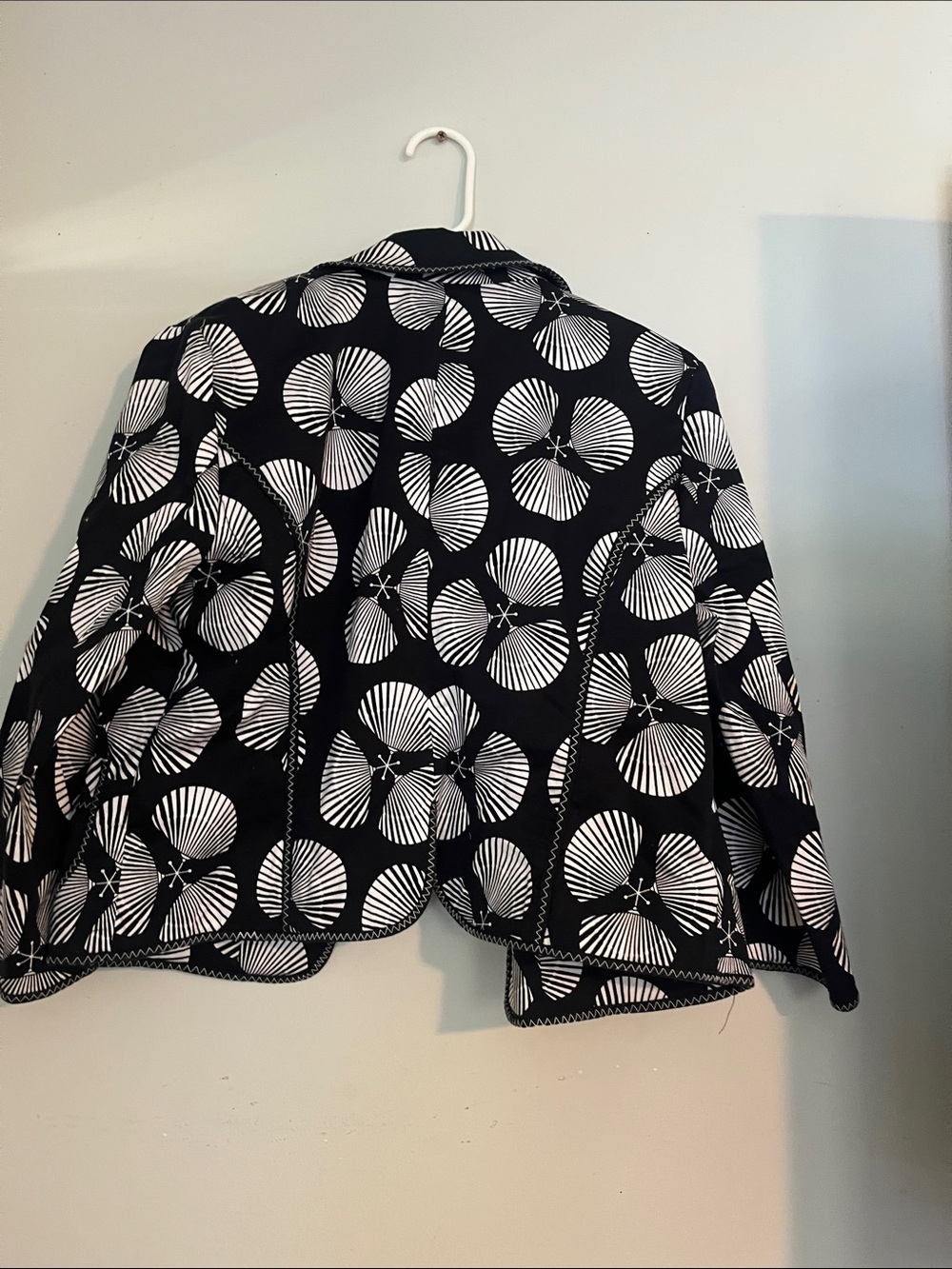 Ruby Rd. Black Jacket with White Circular Print - Picture 5 of 5